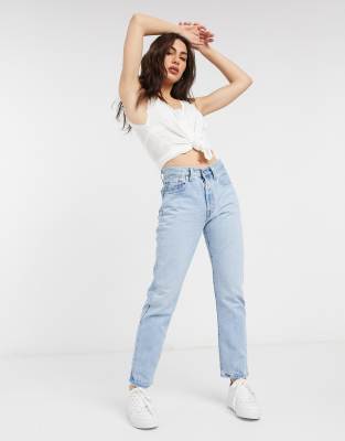 levi's 501 cropped high rise straight leg