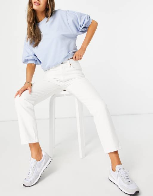 Levi white shop cropped jeans