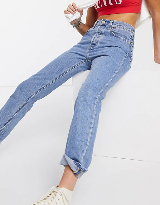 501 high rise jeans in light wash | ASOS