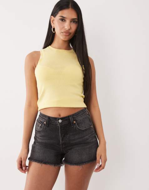Levi's 501 hourglass denim shorts in washed black - view 1