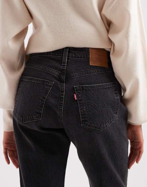 Levi's 501 hourglass high rise straight denim jeans in gewassen zwart, 5 van 5