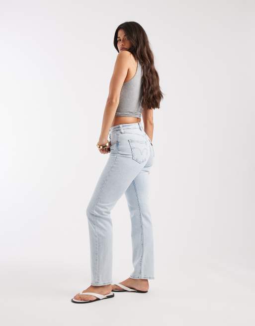 Levi's 501 hourglass high rise straight jeans in light blue, 2 of 5