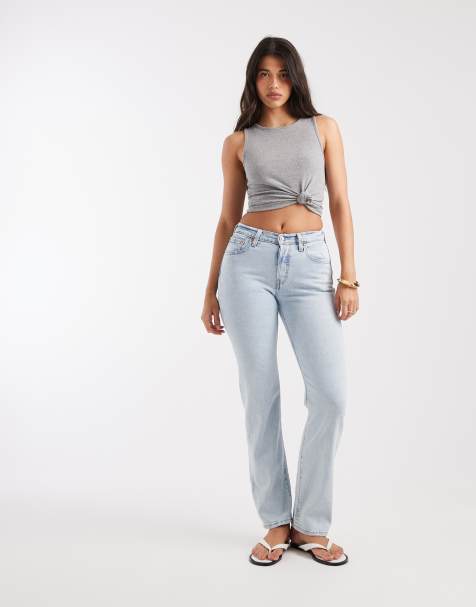 Levi's 501 hourglass jeans med hög midja och raka ben i ljusblå denim - view 1