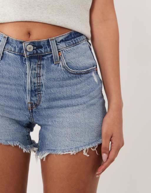Levi's – 501 Hourglass – Mellanblå jeansshorts, 4 av 5