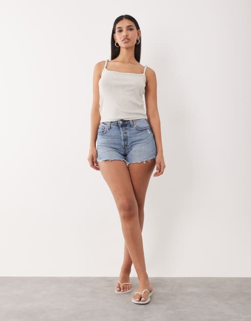 Levi's - 501 Hourglass - Mellemblå denimshorts, 3 af 5