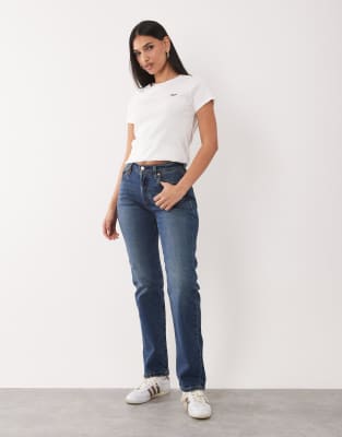 Levi's - 501 Hourglass - Straight Jeans mit hohem Bund in verwaschenem Blau