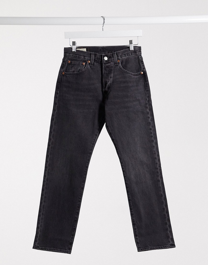 Levi's 501 - Jaren 93 cropped jeans met rechte pasvorm in zwart met wassing