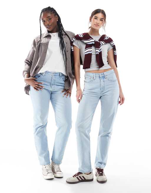 Levi's – 501 – Jasnoniebieskie jeansy o prostym kroju z krótszymi nogawkami