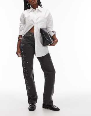 Levi's - 501 - Jean droit clouté style années 90 - Noir délavé