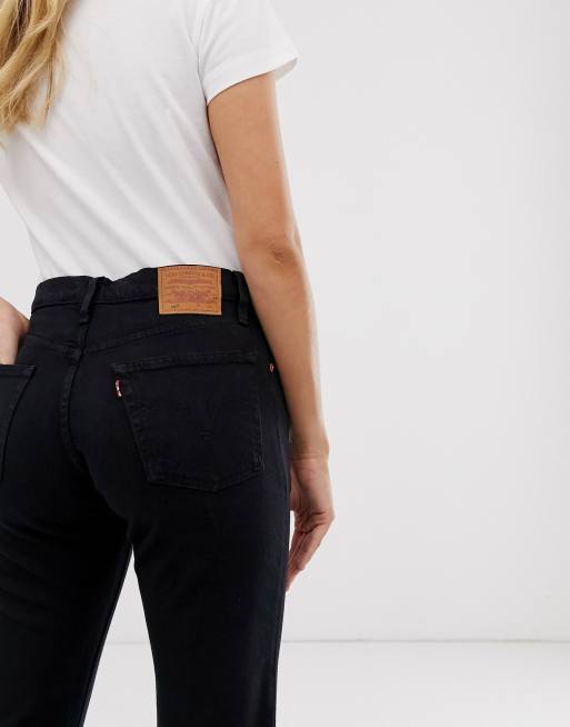 Levi's - 501 - Jeans corti a gamba dritta a vita alta neri, 3 di 4