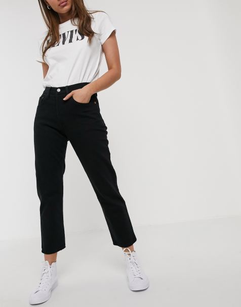 Levi's - 501 - Jeans corti a gamba dritta a vita alta neri - view 1