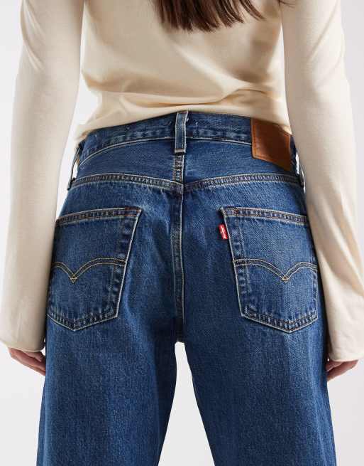 Levi's 501 jeans denim w średnim odcieniu niebieskiego z lat 90., 4 z 5
