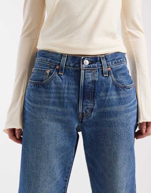 Levi's 501 jeans denim w średnim odcieniu niebieskiego z lat 90., 5 z 5