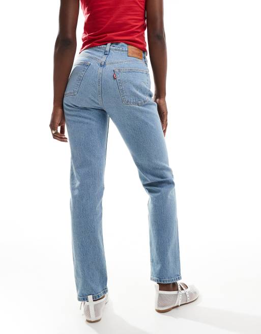 Levi's – 501 – Jeans in Hellblau mit kurzem Schnitt und geradem Bein