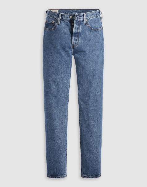 Levi's 501 jeans med lige ben i mellemmørk blå vask - view 1
