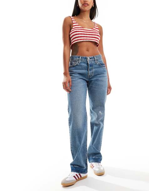 Levi's - 501 - Jeans met jaren 90-pasvorm in middenblauw - view 1