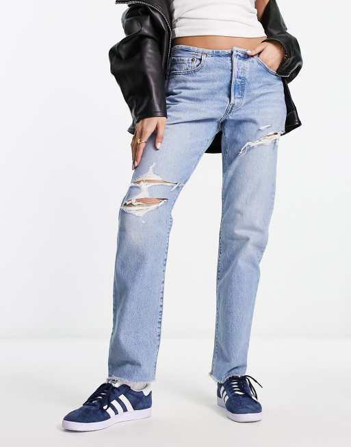 Levi's - 501 - Jeans met mini-taille in lichte wassing blauw