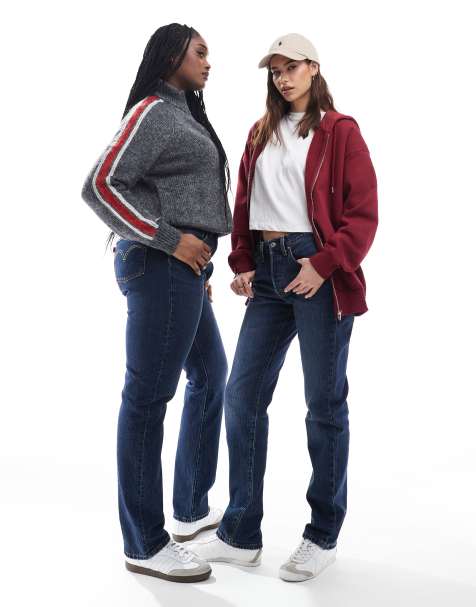 Levi's - 501 - Jeans met rechte pasvorm en donkerblauwe wassing - view 1
