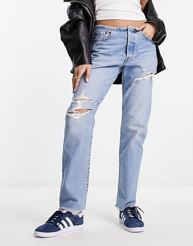 Levi's - 501 jeans mini waist in light wash blue