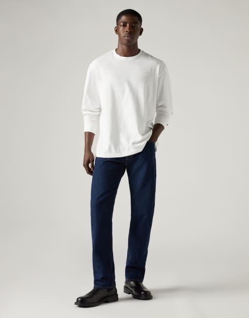 Levi's 501 jeans original in blu screziato, 3 di 4
