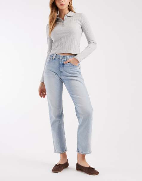 Levi's – 501 – Ljusblå, raka jeans i hourglass fit - view 1