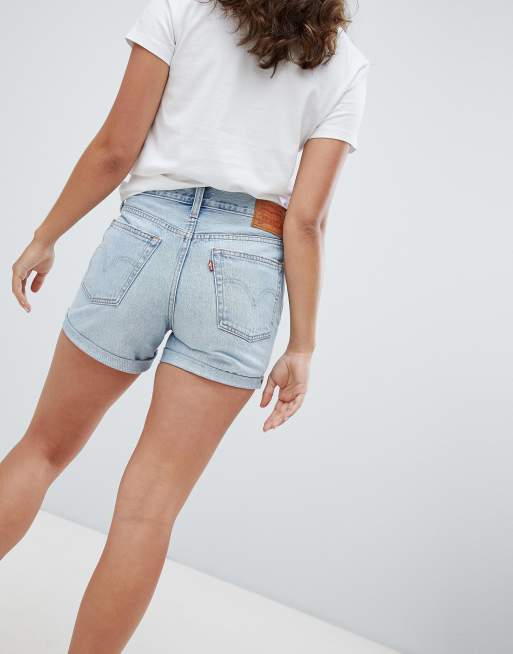 Levi's 501 Longer Line Short with Rips in Lightwash | ASOS