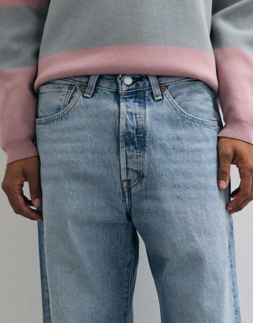 Levi's 501 loose straight jeans in light blue wash, 5 of 5