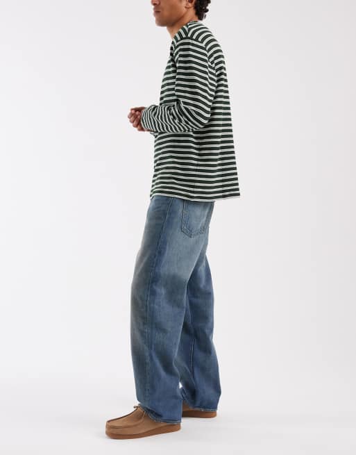 Levi's 501 loose straight jeans in mid blue, 3 of 5
