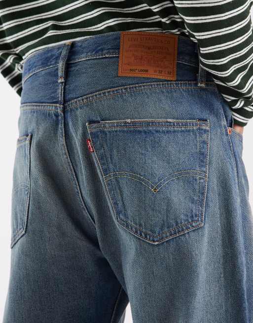 Levi's 501 loose straight jeans in mid blue, 4 of 5