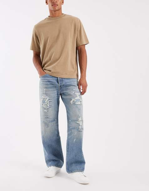 Levi's 501 løse jeans med lige ben i lyseblå vask - view 1