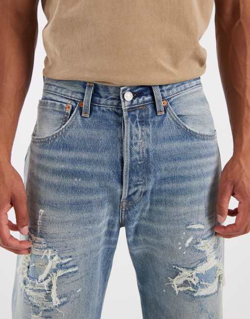 Levi's 501 løse jeans med lige ben i lyseblå vask, 4 af 5