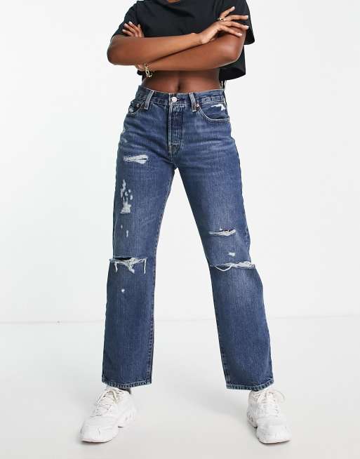 Levi's – 501 – Mellanblå jeans i 90-talsstil