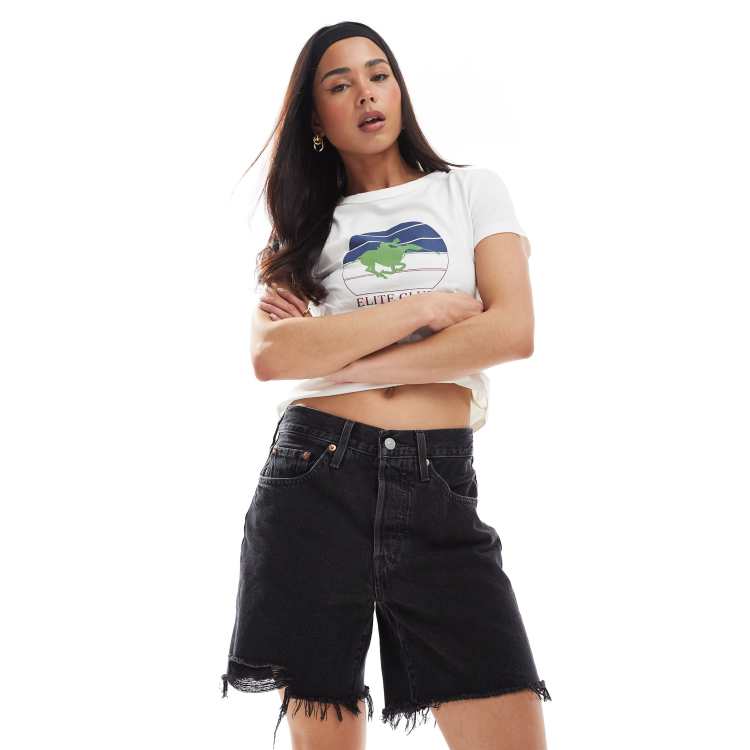 Levi's 501 high hot sale rise shorts black