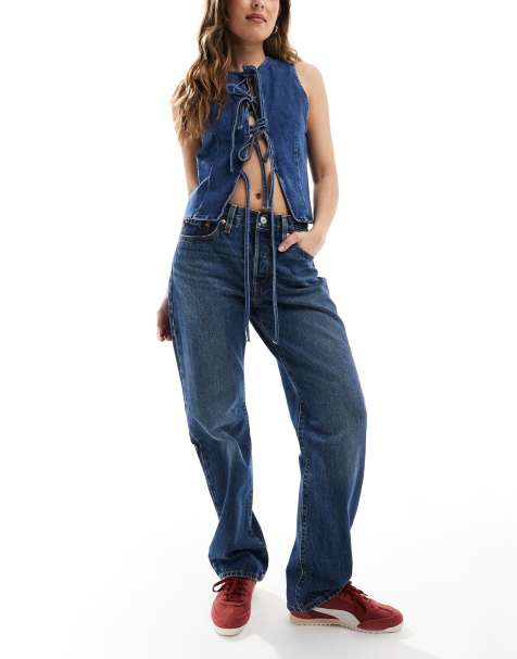 Levi's - 501 - Mørkeblå 90'er-jeans med lige ben i vintage-vask - view 1