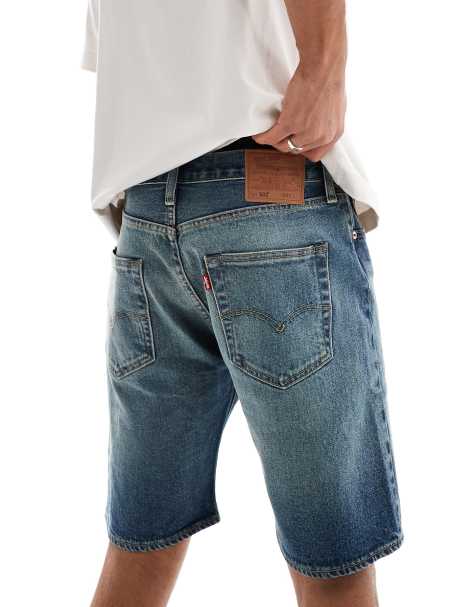 Levi's – 501 Original – Ciemnoniebieskie proste szorty jeansowe - view 1