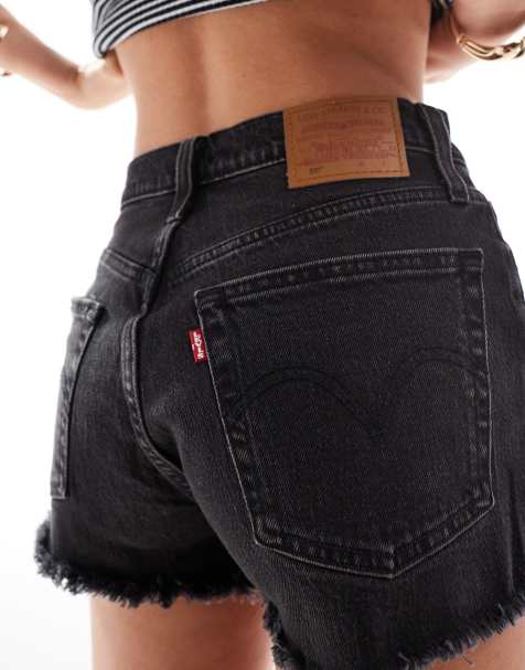 Levi's 501 - Original denim short in verwassen zwart - view 1