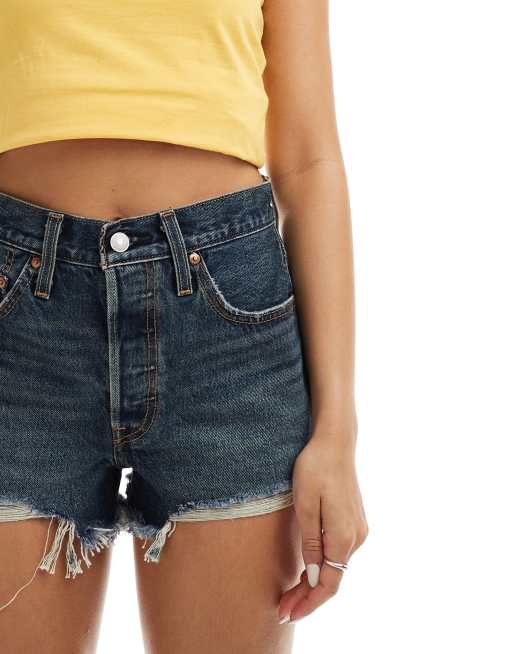 Levi's 501 original denim shorts in dark blue ASOS