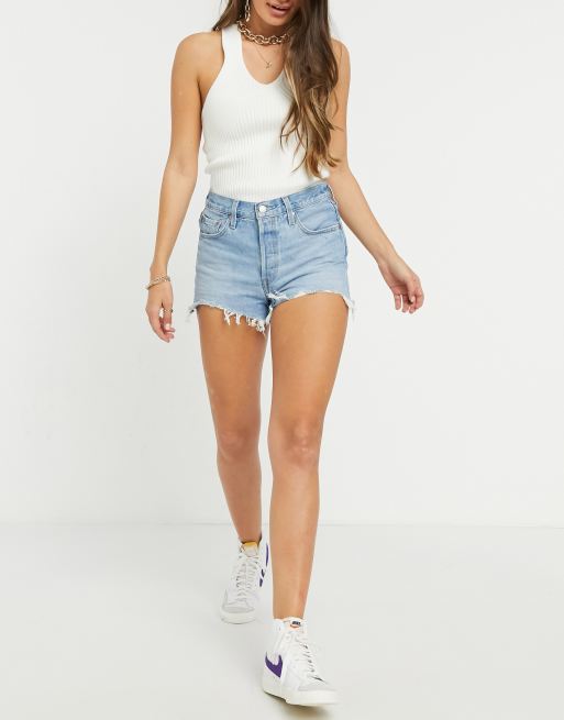 Levi's 501 light wash hot sale shorts