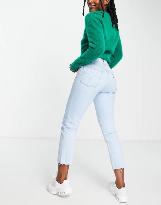 Levi s 501 original fit cropped jeans in light wash ASOS