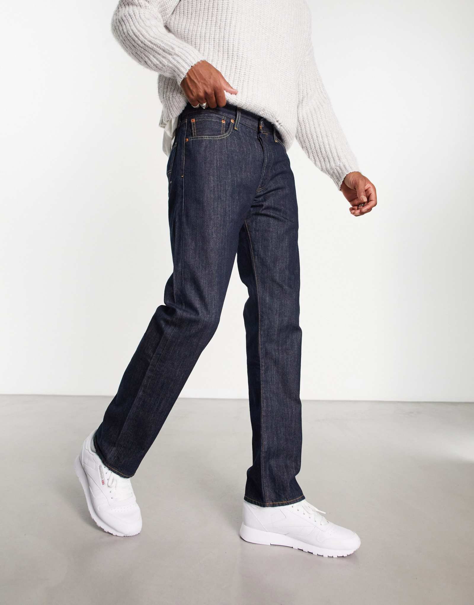 Джинсы Levi's 501 original fit темно-синего цвета