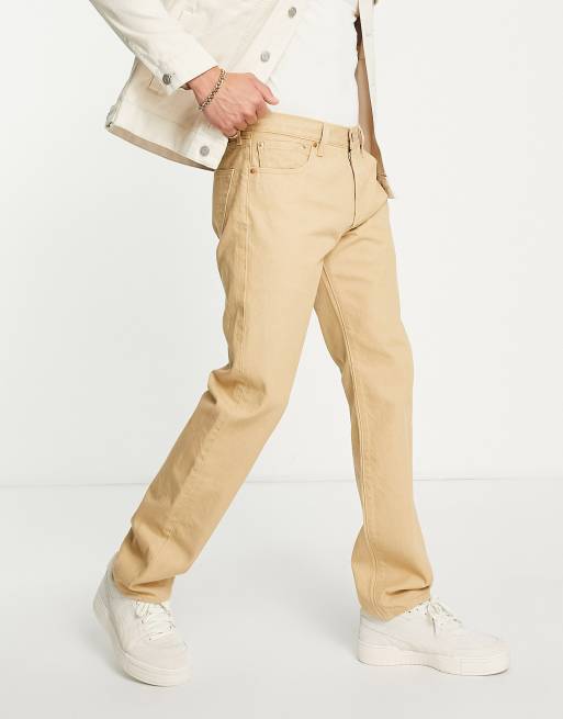 Levi s 501 original fit jeans in yellow tan ASOS