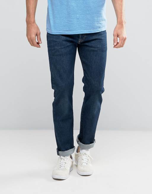 Levi's 501 – Original – Gerade geschnittene Jeans in dunkelblauer Waschung