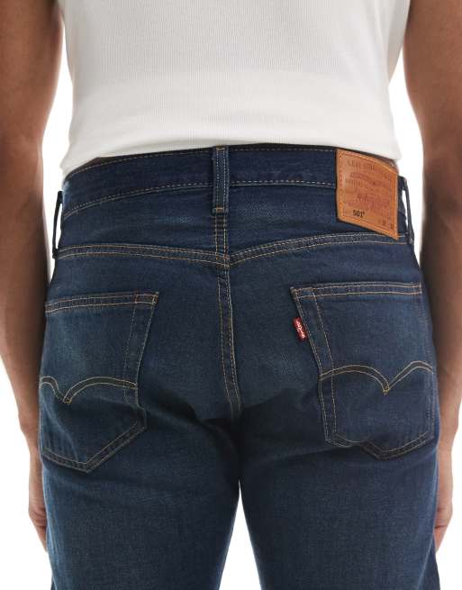 Levi's - 501 Original - Jean droit - Bleu foncé délavé, 4 de 5