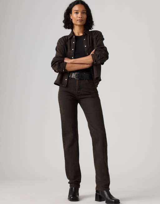 Levi's 501 original jeans in brown, 3 of 4