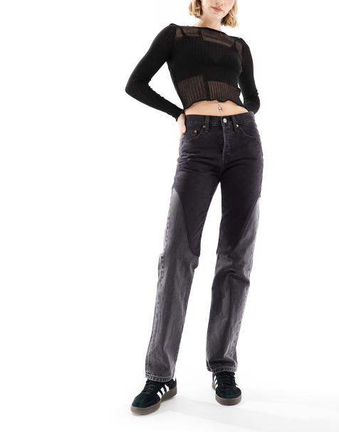 Levi's - 501 Original - Jeans met rechte pasvorm en panelen in zwarte wassing - view 1