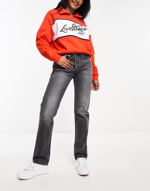 Levi's - 501 Original - Jeans met rechte pasvorm in grijze wassing