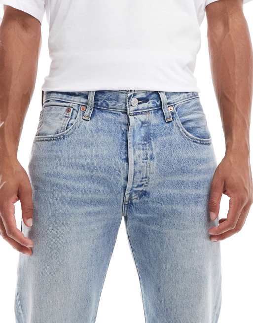 Levi's - 501 Original - Lyseblå jeans med lige ben og selvedge-sømme, 5 af 5