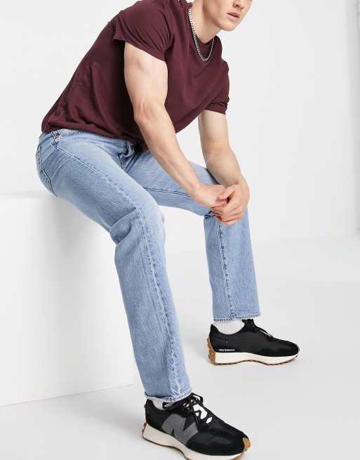Levi's - 501 Original - Rechte jeans in blauw met lichte wassing 