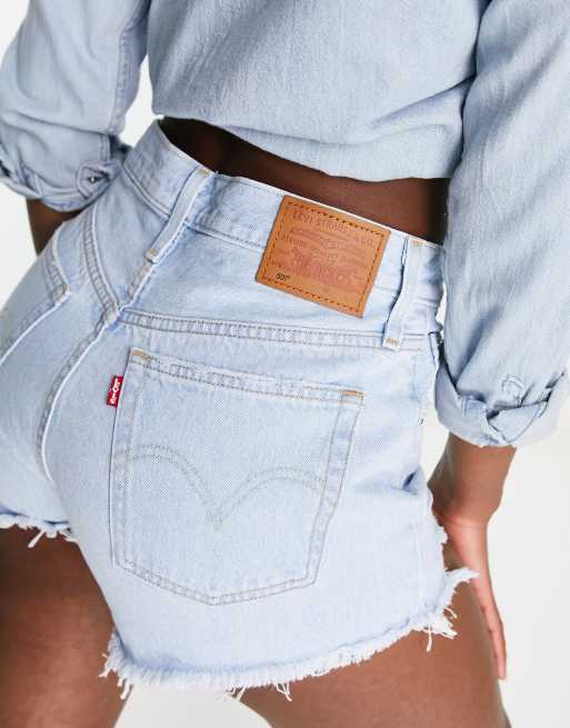 French Connection mom shorts in mid wash denim