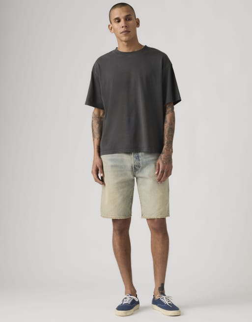 Levi's 501 original shorts in blue, 3 of 4